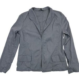 Eileen Fisher‎ Jacket Women Gray S Light Linen Blazer Open Front Italian Fabric